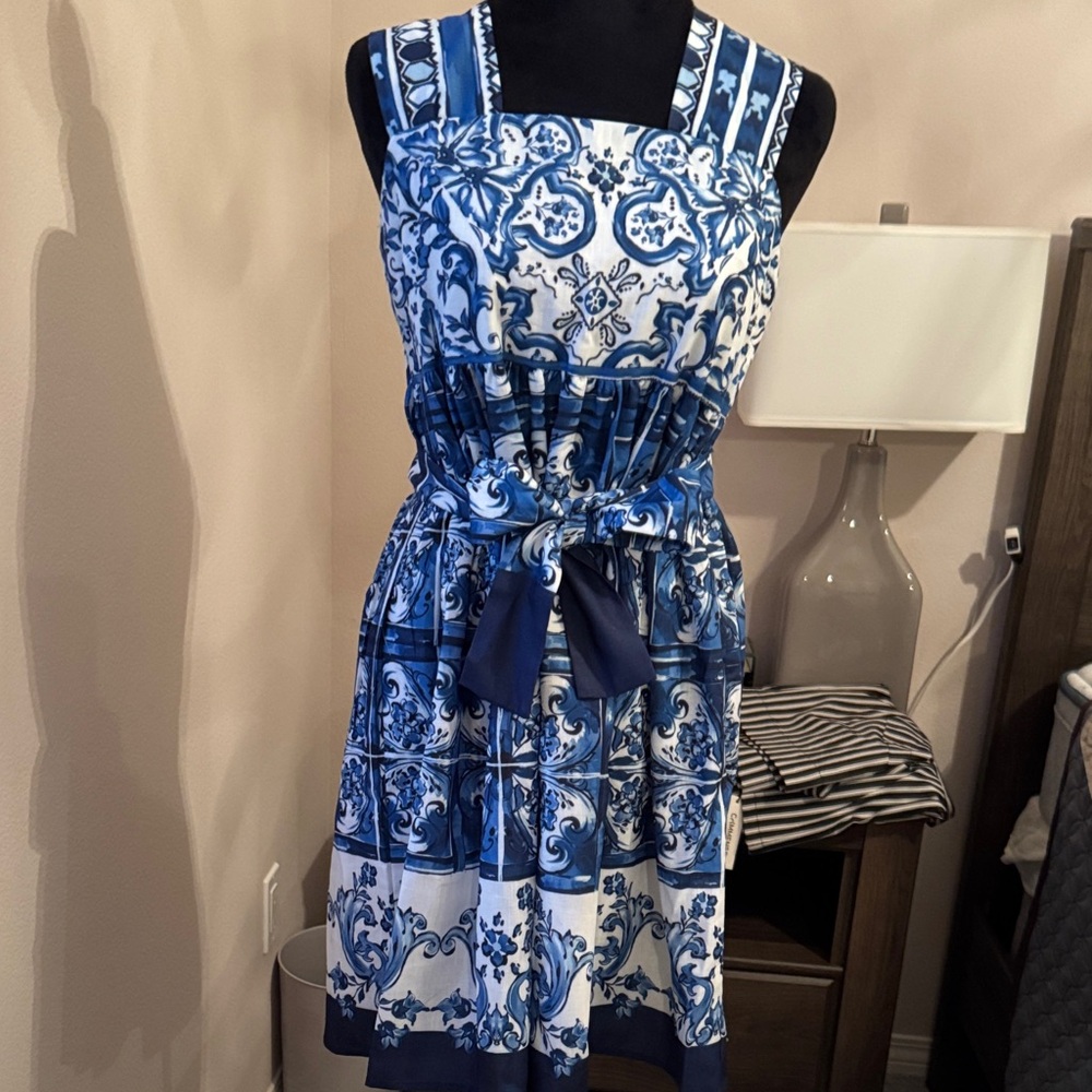 Chic Blue and White Sleeveless Mini Dress (Saturday Club) New with tag
